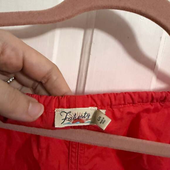 Faherty Amalfi Dress Hibiscus Red Orange Back Cutout Midi Cotton Small - Picture 4 of 10